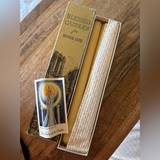 Rare mid century Catholic religious blessed anointing of the sick candles