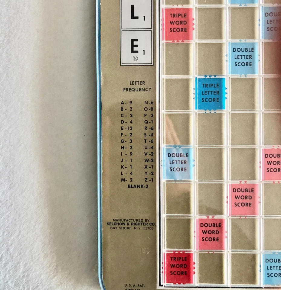 VTG 1977 Selchow & Righter Co Scrabble Crossword Game Deluxe Edition Turntable - Image 4 of 4