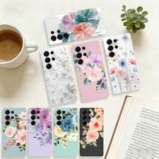 For Samsung S25 Ultra S24 A16 A35 A54 Delicate Flower Patterned Phone Case Cover
