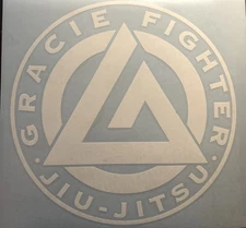Large Gracie fighter MMA Jiu Jitsu die cut vinyl decal sticker window