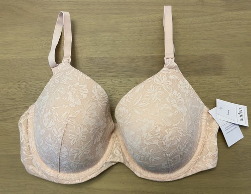 NWT Auden Womens Size 34DD Pink Lightly Lined Full Coverage Nursing T-Shirt Bra - Picture 2 of 5