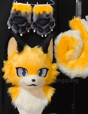 Fursuit Long Fur Husky Fox Mascot Head Party Halloween Fur Cosplay-Promotion