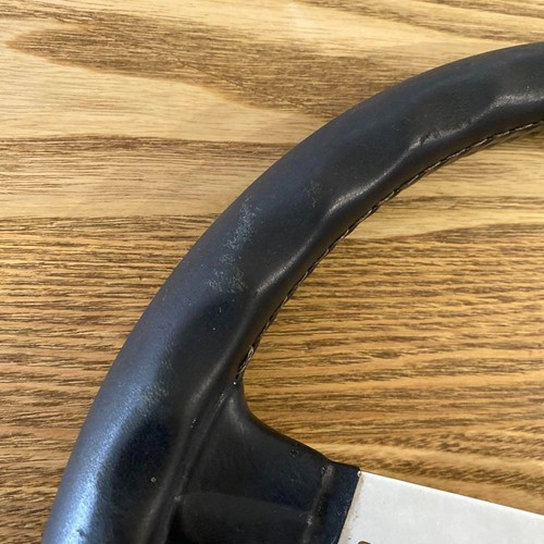 Nardi Competition 36cm Black Leather Silver Spoke Steering Wheel Japan Used OEM - Picture 13 of 14