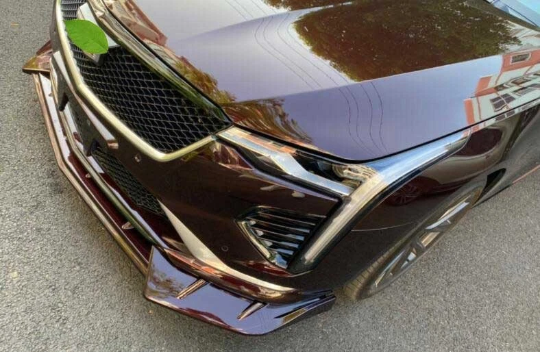 Kit de carrocería alerón labial parachoques delantero coral púrpura para Cadillac CT4 CT4-V 2020-2025 A Foto 4 de 4