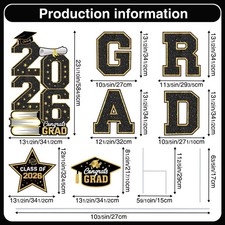Graduation Decorations 2026, Graduation Yard Signs Class of 2026, Black Gold ...