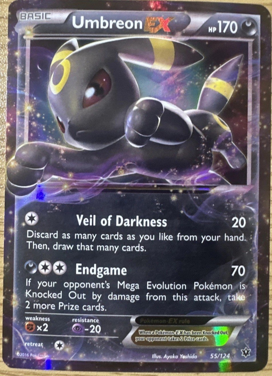 Pokémon TCG Umbreon-EX Fates Collide Holo Rare Card 55/124 LP Condition