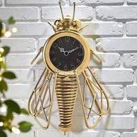 Hometime Wall Clock Gold Bee Design Mantle clock Contemporary Metal Home Decor