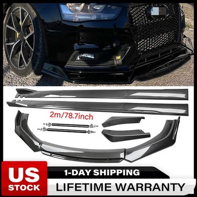 Carbon Fiber+Side /Skirt Rear & Front Bumper Lip Splitter For Audi A3 A4 A5 A6