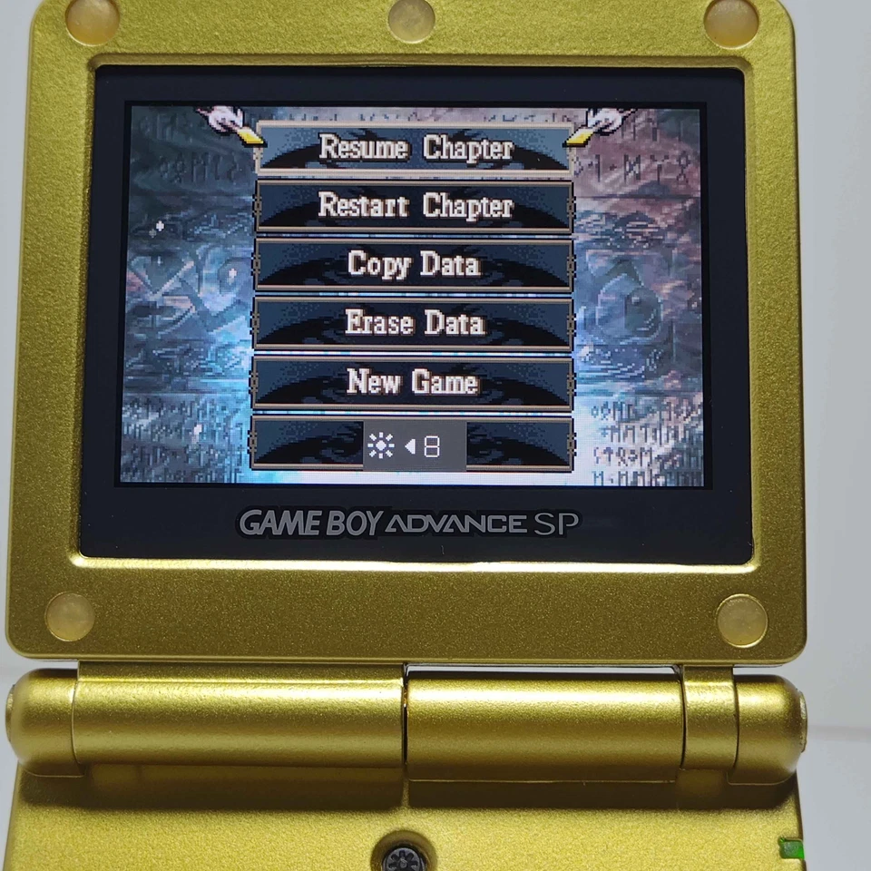Nintendo Game Boy Advance GBA SP - Gold Zelda Triforce AGS-101 V2 Backlit Mod - Image 3 of 4