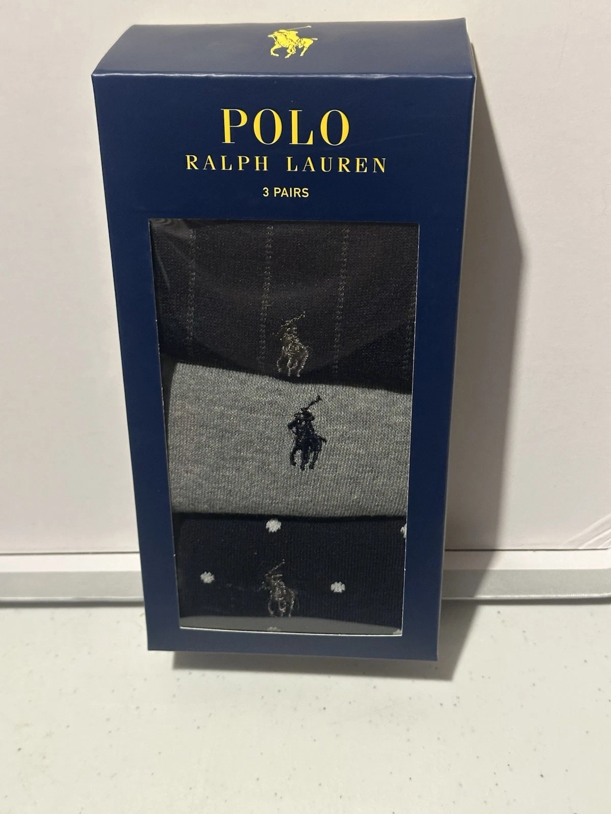 Polo Ralph Lauren Mens Dress Socks In Gift Box 3 Pairs NEW