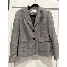 Calvin Klein Gray Textured Two-Button Blazer