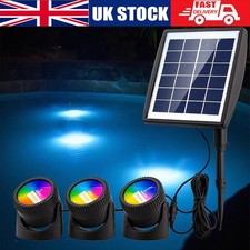 LED Solar Light RGB Changing Submersible Lamp Underwater Garden Pool Pond Lights