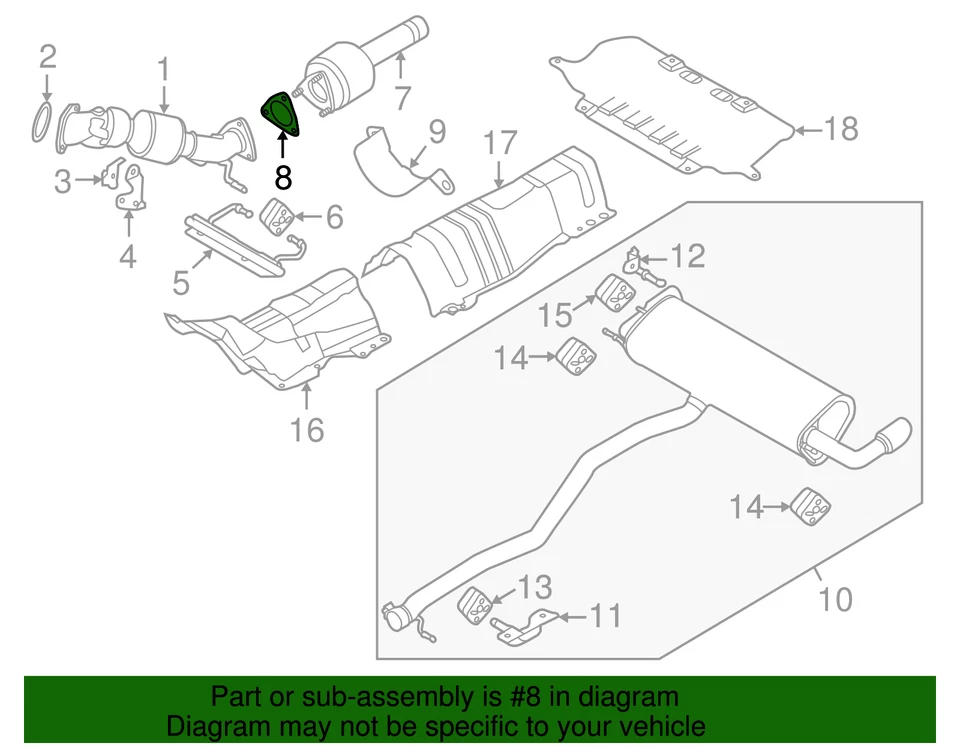 Junta de tubo intermedia Land-Rover original LR3 LR4 Range Rover WCM500120 Foto 3 de 3