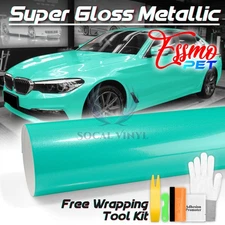 ESSMO PET Super Gloss Metallic Teal Car Vehicle Vinyl Wrap Decal Like Paint