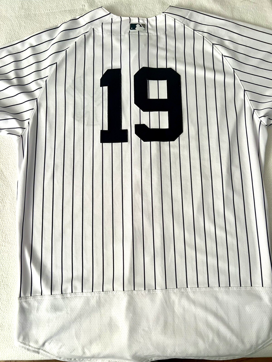 NY YANKEES JERSEY AUTHENTIC NIKE PINSTRIPES #19 SIZE 52 HOME MLB