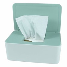 Diaper Wipes Dispenser Case Green Lid White Box 7.3 x 4.5 x 2.8 in Plastic