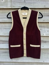 1950s Corduroy and wool Vest Vintage Small 32