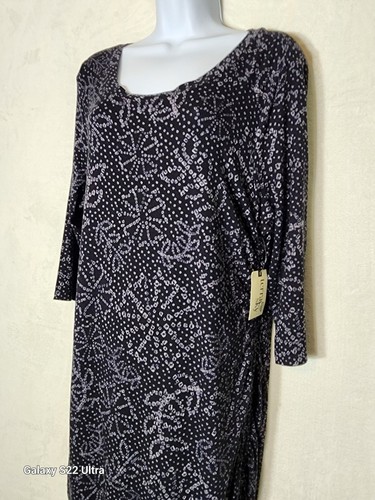 Terra & Sky Womens 0X (14W) Double Ruched Tied Sides Knit Maxi Dress Soft (Y13) - Picture 2 of 4