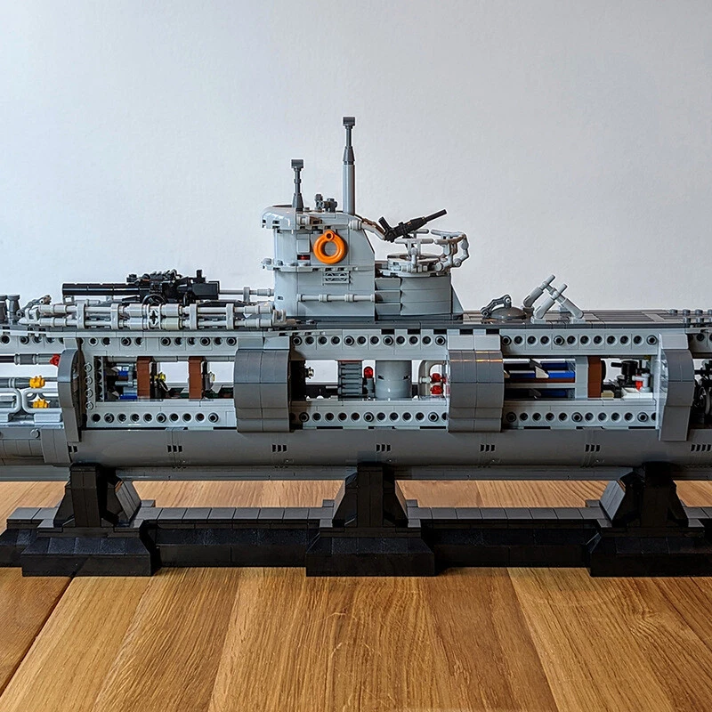 MOC: Type VII U-boat 1:55 Scale with Stand for Collection 4565 Pieces DIY - Image 3 of 4