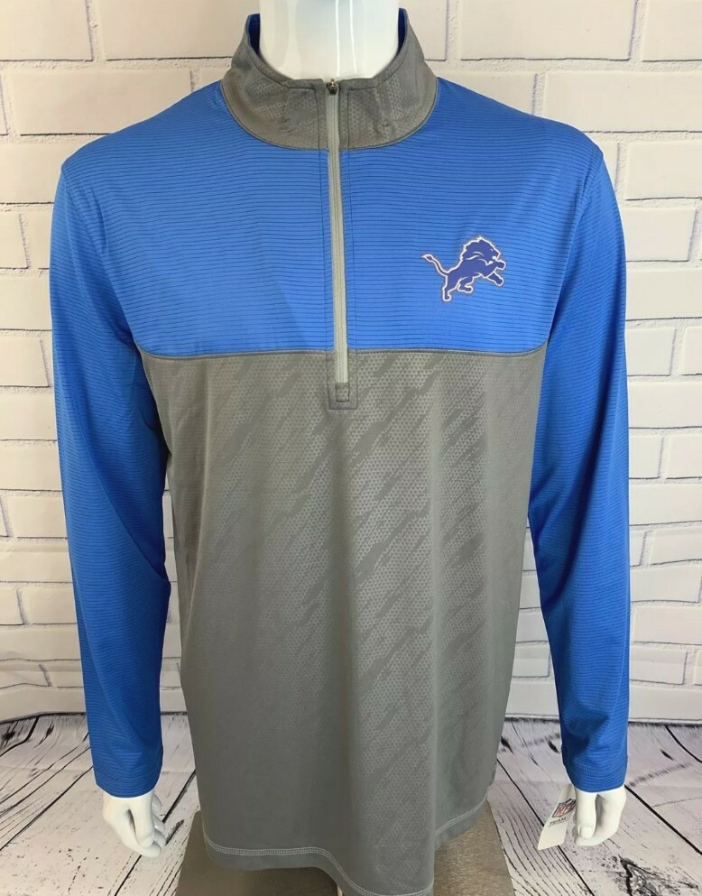 Detroit Lions Fanatics NFL 1/4 Zip Honolulu Blue Pullover Tech