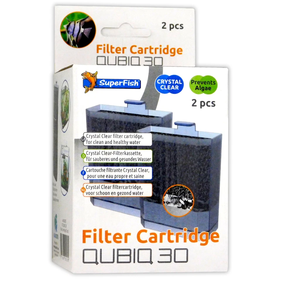 Superfish Qubiq 30 Cartridges 2pack Filter Media Crystal Clear WAter Aquarium