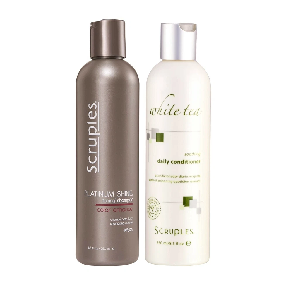 Scruples Platinum Shine Shampoo & White Tea Soothing Daily Conditioner Set of 6 - Image 2 of 4