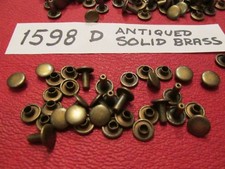 100pcs ANTIQUE SOLID BRASS SPEEDY RIVETS USA DOUBLE CAPPED Ant. Finish on Brass
