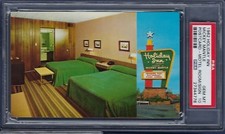1962 HOLIDAY INN MICKEY MANTLE POSTCARD - MOTEL ROOM/SIGN PSA 10 GEM MINT 1/2