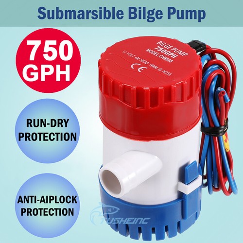 Automatic Bilge Pump Submersible Boat Bilge Pump 12V 750GPH Auto 3/4