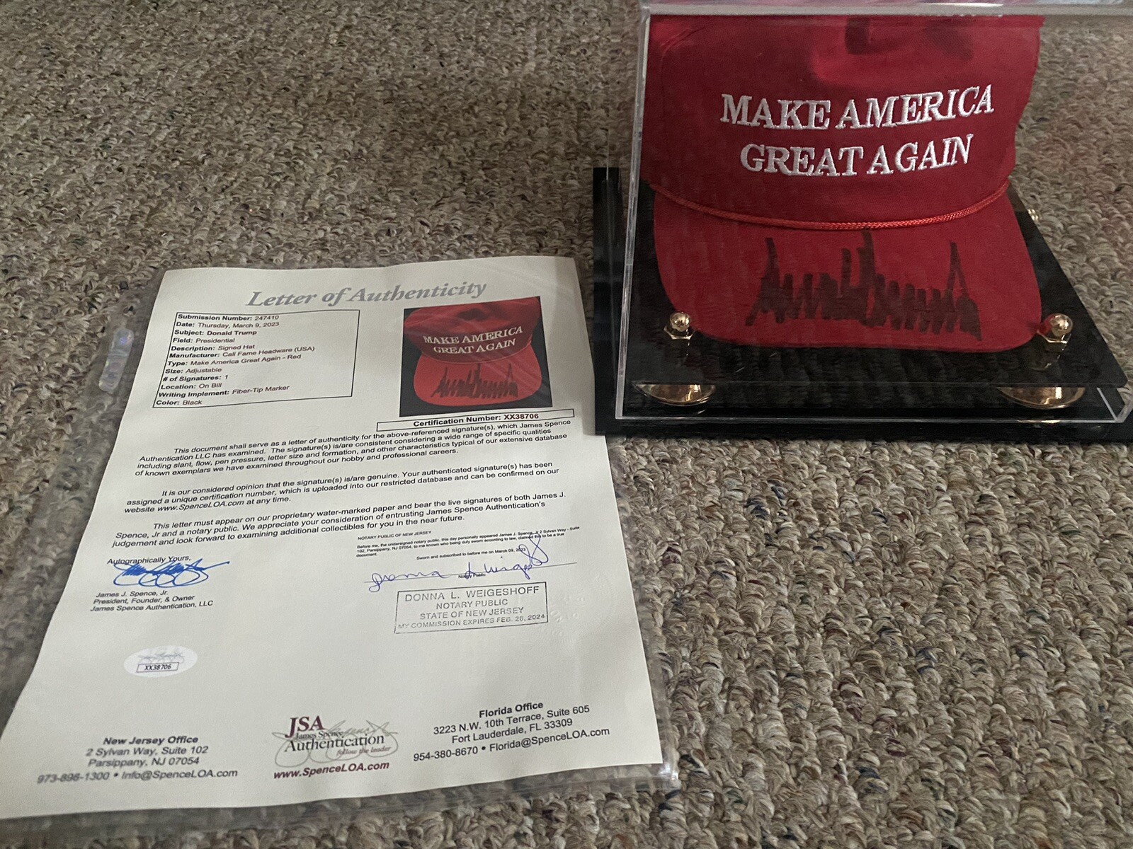 Donald Trump Signed MAGA Hat JSA Authenticated