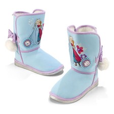 NEW Disney Store Frozen Anna  Elsa Winter Boots Faux Leather  Fur Lining 8-12