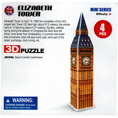 3D Puzzle Big Ben Mini Puzzle 4 Teile Miniatur Modell Elizabeth Tower London