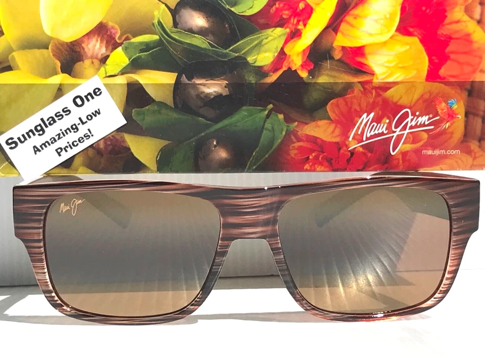 NUEVAS Gafas de Sol Maui Jim KEAHI Rayas Marrones POLARIZADAS HCL Bronce VIDRIO H873-10 Foto 2 de 4