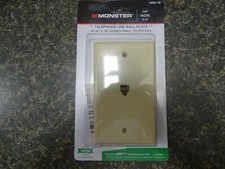 Monster Cable 140091-00 Just Hook It Up Ivory Plastic Coax/Phone Wall Plate 1 pk