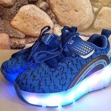 SDSPEED Kids Roller Skate Shoes Single Wheel Sport Sneaker LED Lights 12 kid New