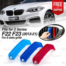 M-Sport 8 Slat Kidney Grille 3 Color Cover Clip for BMW 2 Series F22 F23 2013-21