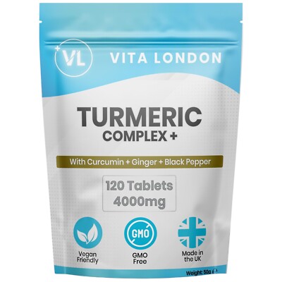 Kurkuma Tabletten 4000mg + Ingwer schwarzer Pfeffer 120 (keine Kapseln Gummipulver)
