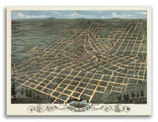 Atlanta Georgia 1871 Historic Panoramic Town Map - 18x24