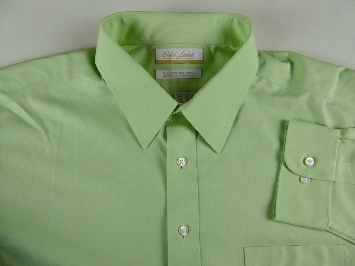 Roundtree & Yorke Gold Label Non Iron EZ Wash Dress Shirt NWT 75 Pinpoint  Cotton | eBay