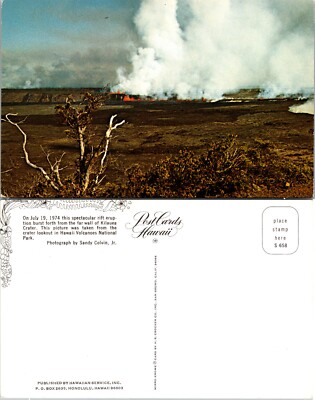 Kilauea Volcano Crater Eruption Hawaii Volcanoes National Park Postcard