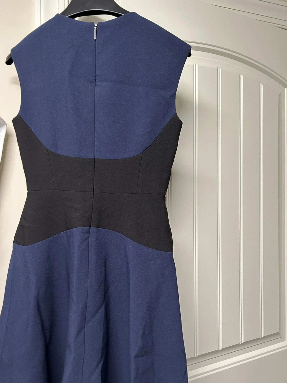 Abito da donna Kate Spade NY colorblock crepe blu navy nero stile taglia 0