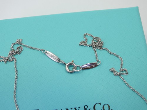 PLATINUM Tiffany & Co ELSA PERETTI Rectangular Concave ID Pendant 16" Necklace - Picture 2 of 8