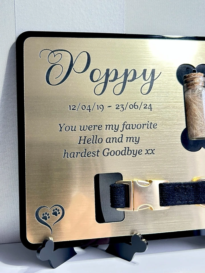 Pet Memorial Plaque, Pet fur Keepsake, Dog Memorial Collar Frame With Photo - Image 3 of 4