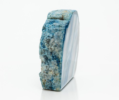 Polierte Achat Geode Ende Halb Platte Scheibe Blau Kristall Quarz 1,74 Pfund H2220 - Bild 8 von 10