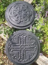 2 celtic plaque molds plaster rapid set cement all molds moulds 12" x 1/3"