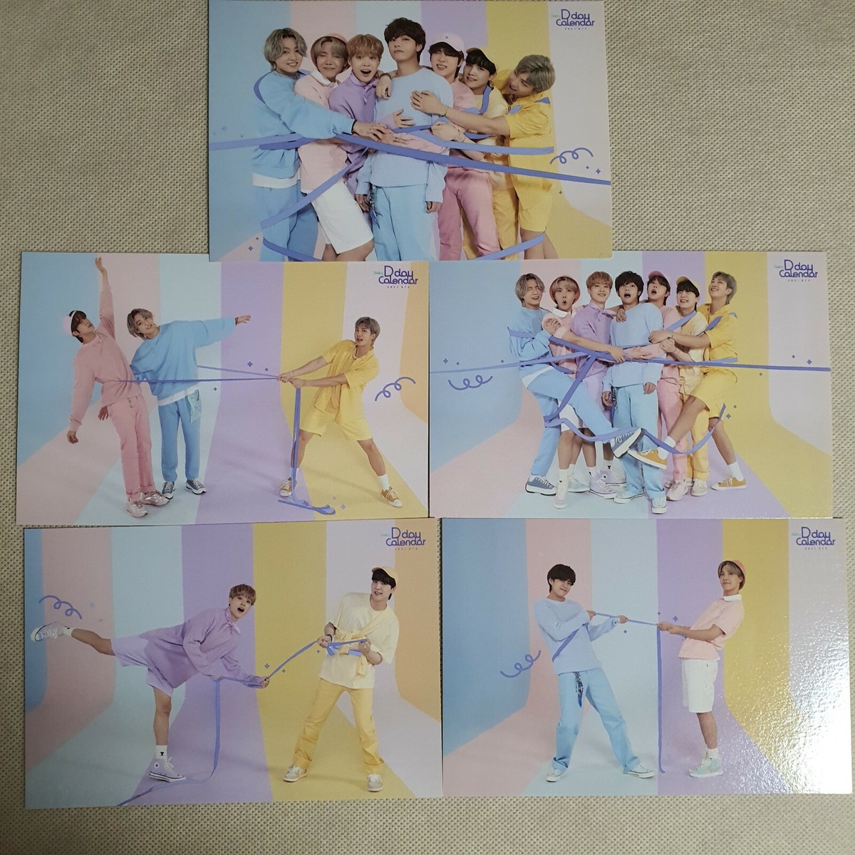 BTS] 2021 FESTA D-DAY CALENDAR 8th Anniversary 5 PCS Mini