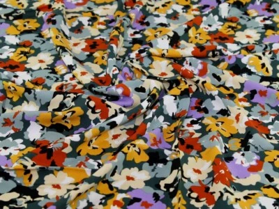 MINERVA Viscose Challis Fabric Green - per metre