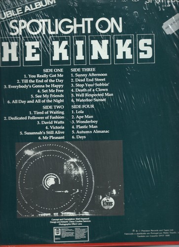 The KINKS -- Spotlight on -- 2 LP set -- 24 tunes -- IMPORT! -- High grade - Picture 2 of 2