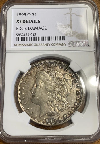 1895-O Morgan Silver Dollar $1 NGC XF Details Edge Damage