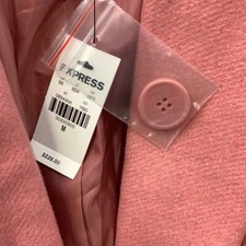 Express Trench Coat Womens Size Medium Pink Long Sleeves Notch Lapel One Button